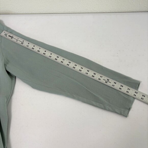 Eileen Fisher Silk Cardigan Size M Green Open Front Long Sleeve Office Luxury - Picture 6 of 8